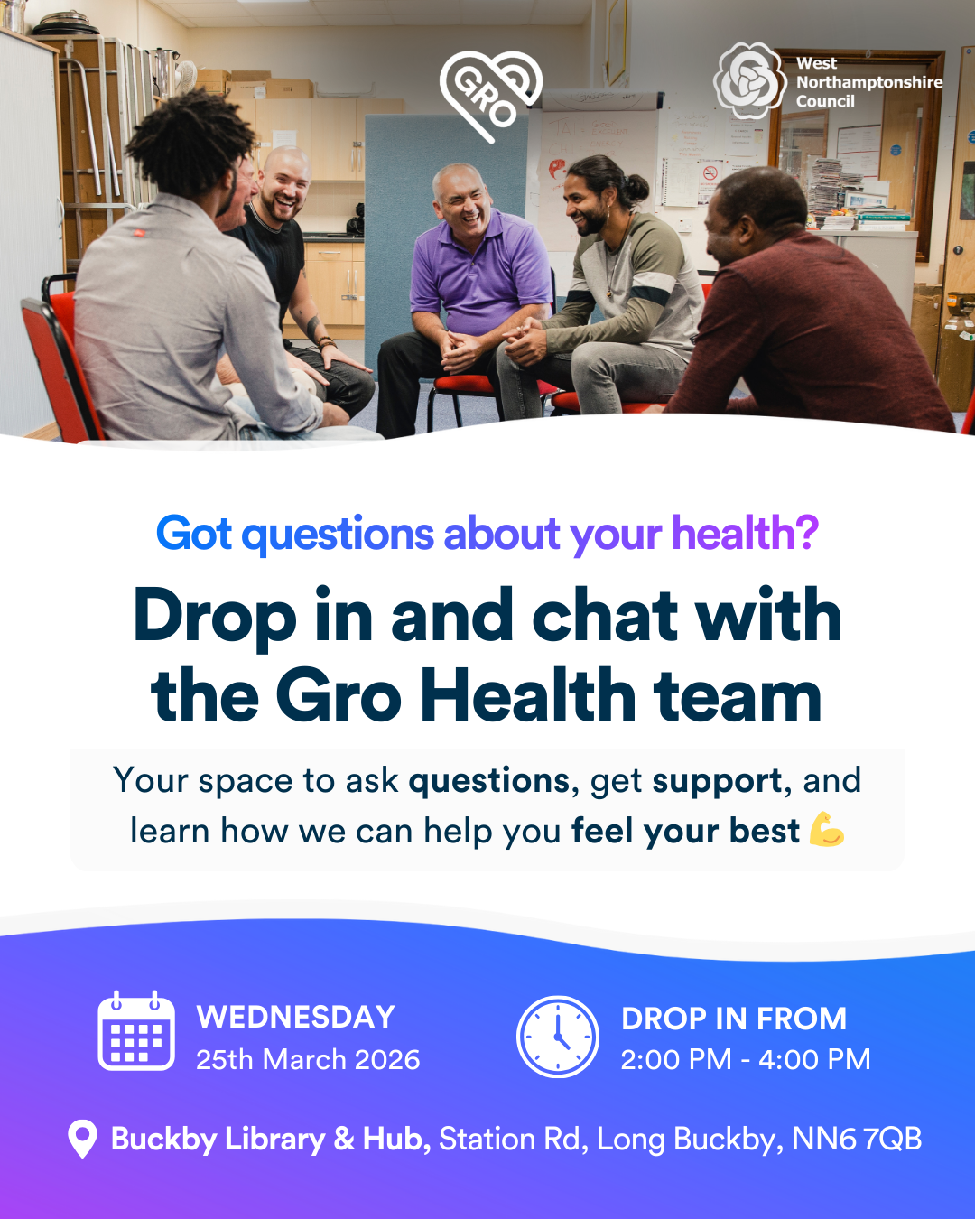 Buckby Library & Hub | Gro Health Drop In Session